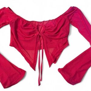 SHEIN Vibrant Pink Off-Shoulder Top